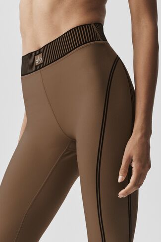 Alo Yoga Airlift High-Waist 7/8 Line Up Legging - Java Brown in Kuwait
