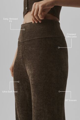 Alo Yoga Micro Chenille High-Waist Straight Leg Pant - Espresso in Kuwait