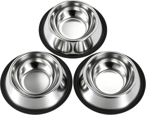 Stainless Steel Dog Bowls, 3 Pack, Non-Slip Dog Bowl Set, 13 Oz in Saudi Arabia