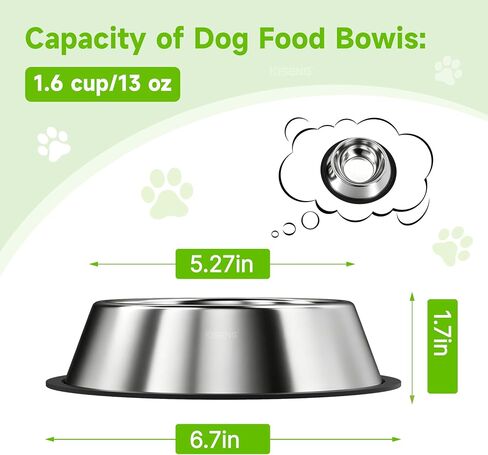 Stainless Steel Dog Bowls, 3 Pack, Non-Slip Dog Bowl Set, 13 Oz in Saudi Arabia