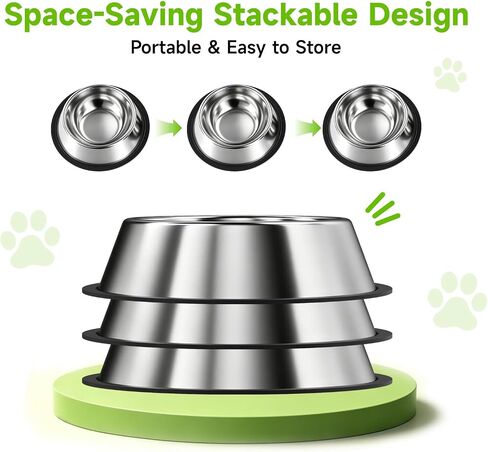 Stainless Steel Dog Bowls, 3 Pack, Non-Slip Dog Bowl Set, 13 Oz in Saudi Arabia