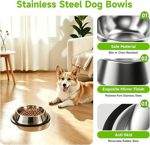 Stainless Steel Dog Bowls, 3 Pack, Non-Slip Dog Bowl Set, 13 Oz in Saudi Arabia