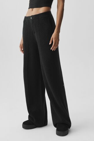 Alo Yoga Cashmere Wool Low-Rise Harmony Trouser (Long) - Black in Kuwait