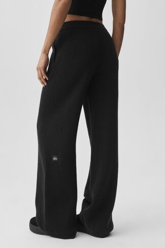 Alo Yoga Cashmere Wool Low-Rise Harmony Trouser (Long) - Black in Kuwait