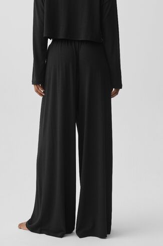 Alo Yoga Semi Sheer High-Waist Oasis Wide Leg Pant (Long) - Black in Saudi Arabia