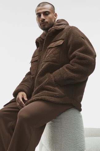 Alo Yoga Sherpa Edge Shacket - Java Brown in Saudi Arabia