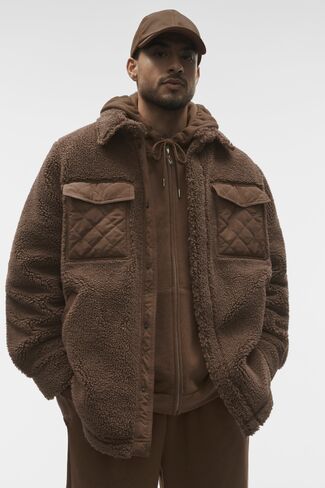 Alo Yoga Sherpa Edge Shacket - Java Brown in Saudi Arabia