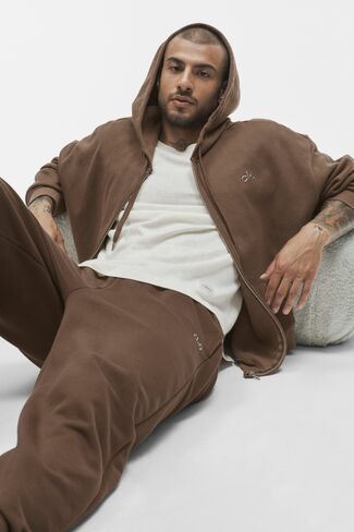 Alo Yoga Accolade Full Zip Hoodie - Java Brown in Saudi Arabia