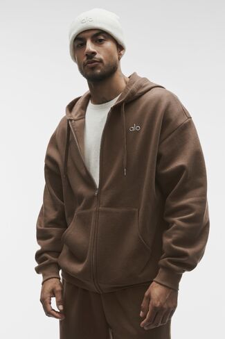 Alo Yoga Accolade Full Zip Hoodie - Java Brown in Saudi Arabia