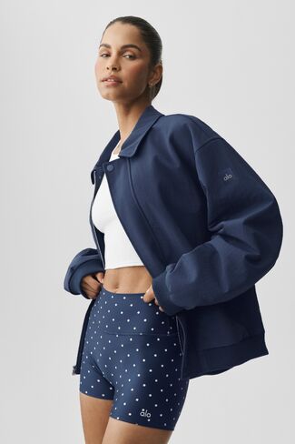 Alo Yoga Duality Bomber Jacket - Navy in Saudi Arabia
