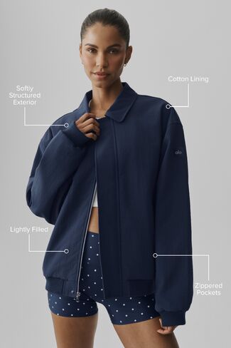 Alo Yoga Duality Bomber Jacket - Navy in Saudi Arabia