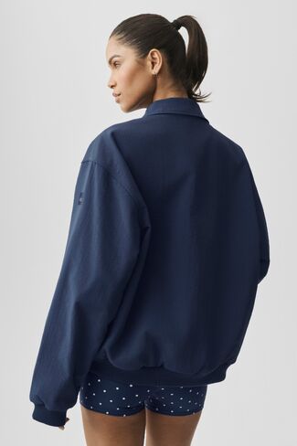 Alo Yoga Duality Bomber Jacket - Navy in Saudi Arabia