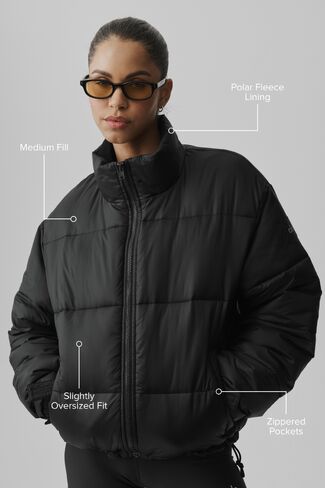 Alo Yoga Cold Front Puffer Jacket - Black in Saudi Arabia