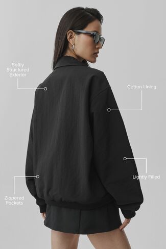 Alo Yoga Duality Bomber Jacket - Black in Saudi Arabia