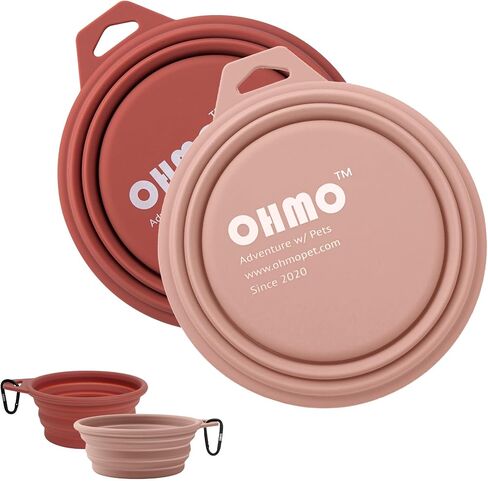 OHMO Collapsible Dog Bowls for Pet Travel, 12oz, 2pcs, Camo&Sage Green in Kuwait