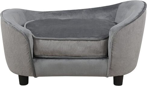 Pet Sofa Bed, Velvet Fabric Pet Couch Chair with Removeable Washable Cushion for Small Dogs Cats (Pink) in Kuwait
