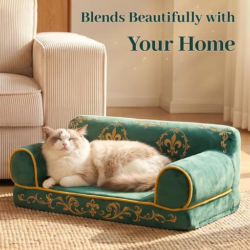 Indoor Cat Couch Bed, Soft Supportive Pet Sofa, 24in in Kuwait