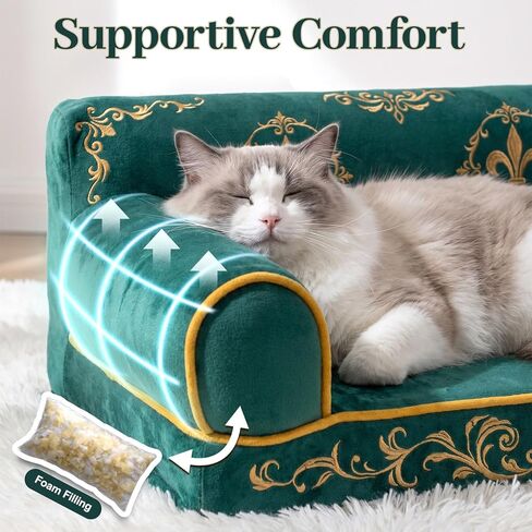 Indoor Cat Couch Bed, Soft Supportive Pet Sofa, 24in in Kuwait