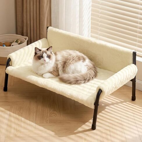 Elevated Cat Couch Bed for Indoor Cats, Metal Frame Cat Sofa Up to 60 Lbs in Kuwait