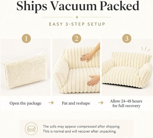 Pesonlook Cream White Plush Pet Sofa Bed for Cats and Small Dogs, 30 x 20 x 10 in Luxury Ribbed Cat Couch with Raised Back and Armrests, Soft Cozy Indoor Pet Bed for Kittens, Puppies and Small Pets in Saudi Arabia