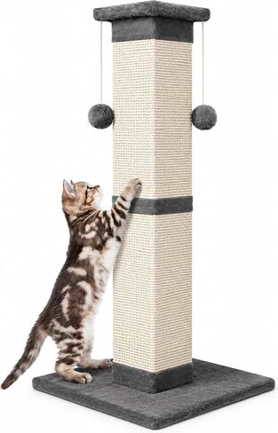 SOCATER Cat Scratching Post 33 Inch Nature Sisal Cat Scratch Post for Indoor Cats, Large Cat Scratcher Protect Your Furniture, for All Breeds in Saudi Arabia