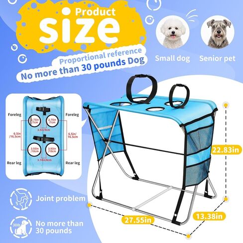 Foldable Dog Grooming Hammock with Stand for Small Dogs & Cats - 30 lbs in Saudi Arabia