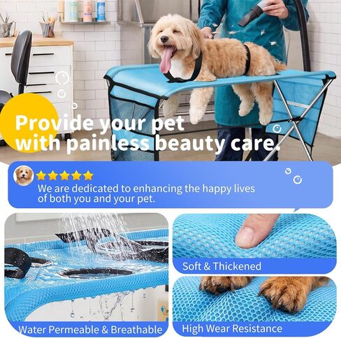 Foldable Dog Grooming Hammock with Stand for Small Dogs & Cats - 30 lbs in Saudi Arabia