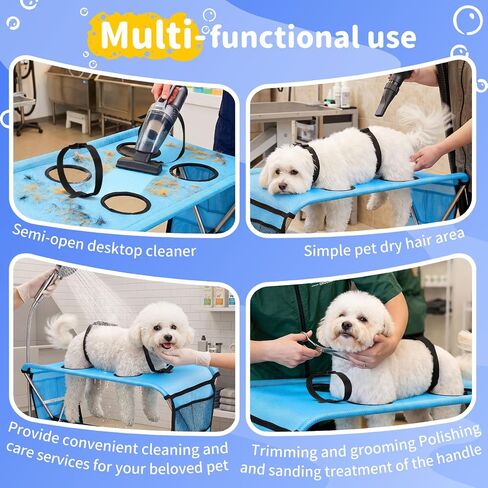 Foldable Dog Grooming Hammock with Stand for Small Dogs & Cats - 30 lbs in Saudi Arabia
