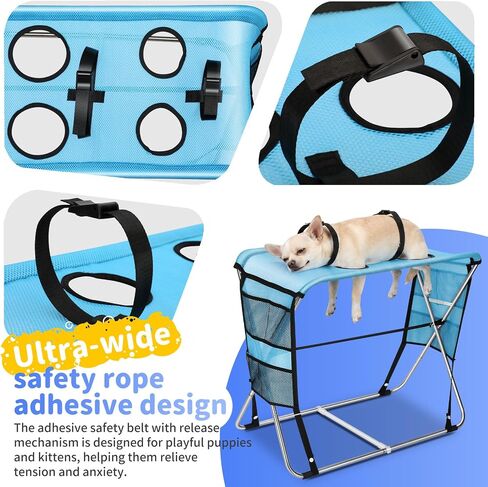 Foldable Dog Grooming Hammock with Stand for Small Dogs & Cats - 30 lbs in Saudi Arabia