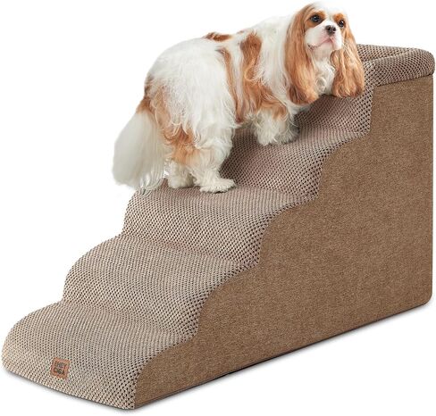 EHEYCIGA 4-Step Curved Dog Stairs for Beds 17.6" H, Grey in Saudi Arabia