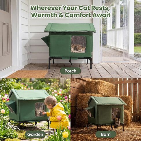 JUNSPOW Outdoor Cat House Weatherproof - All-Season Insulated Cat Shelter in Saudi Arabia