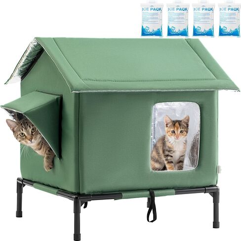JUNSPOW Outdoor Cat House Weatherproof - All-Season Insulated Cat Shelter in Saudi Arabia