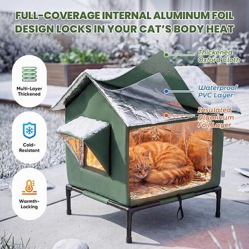 JUNSPOW Outdoor Cat House Weatherproof - All-Season Insulated Cat Shelter in Saudi Arabia