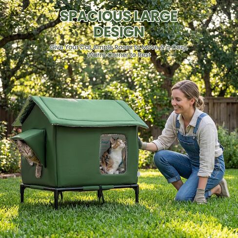 JUNSPOW Outdoor Cat House Weatherproof - All-Season Insulated Cat Shelter in Saudi Arabia