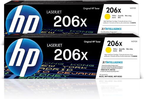Original HP 206X Yellow High-yield Toner Cartridge | Works with HP Color LaserJet Pro M255, HP Color LaserJet Pro MFP M282, M283 Series | W2112X in Kuwait