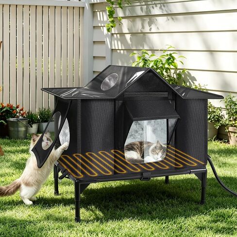 Outdoor Cat House Weatherproof, Heated Cat House, Insulated Cat House(M) in Saudi Arabia
