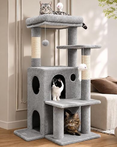 Globlazer Cat Tree Tower for Indoor Cats Large Adult, FC50, Light Grey in Saudi Arabia