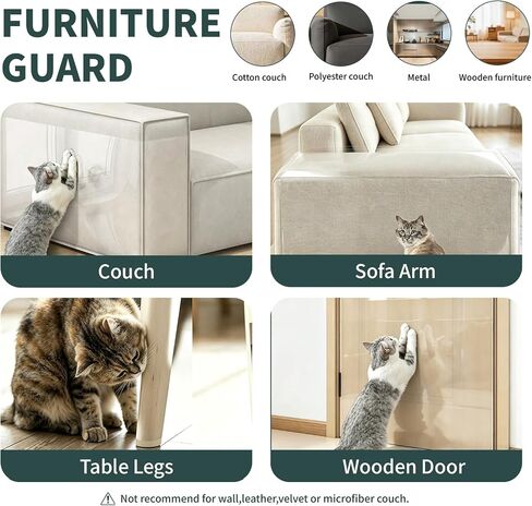 Anti Cat Scratch Furniture Protector,Thicken Vinyl 160" x 12.4" in Saudi Arabia