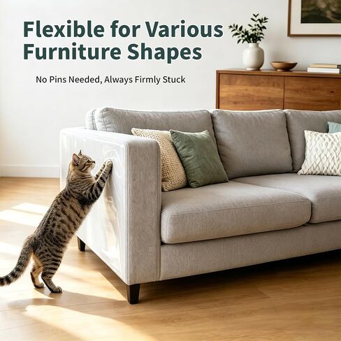 Anti Cat Scratch Furniture Protector,Thicken Vinyl 160" x 12.4" in Saudi Arabia
