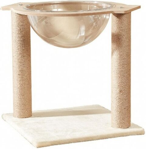 Cat Activity Center with Hanging Bed Compact Cat Activity Center with Claw Sharpening Stand Indoor for Apartments, Living Rooms, Light Wood in Saudi Arabia
