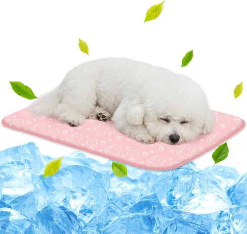 NWK Pack of 4 Pet Cooling Mat Q-Max>0.345 for Dogs & Cats (Pink Cat, L) in Saudi Arabia