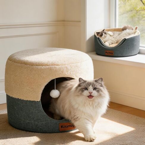2-in-1 Foldable Cat Bed for Indoor Cats, Cat Cave & Sofa Bed in Saudi Arabia