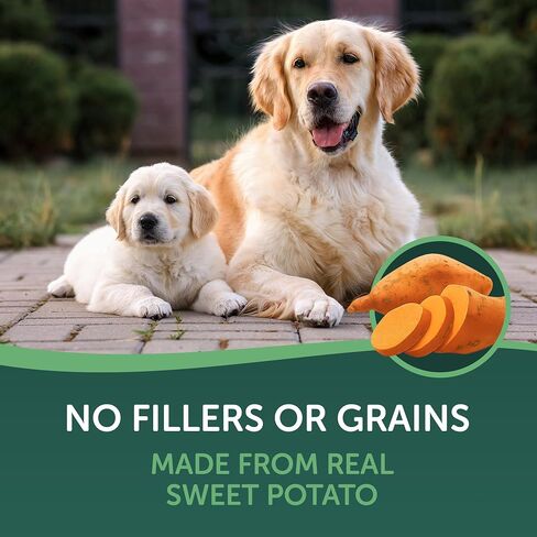 HEALTHFULS Real Dried Sweet Potato Slices, Grain Free Dog Treats, 16 oz in Kuwait