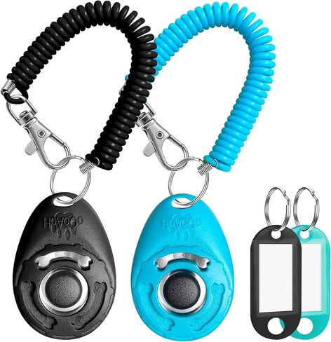Dog Training Clicker with Sring Wrist and Keyring - Pet Dog Training Clickers for Puppy, Cat, Potty, Bird, Horse, Pet, Trainer Training Tools, Behavior Aids in Kuwait