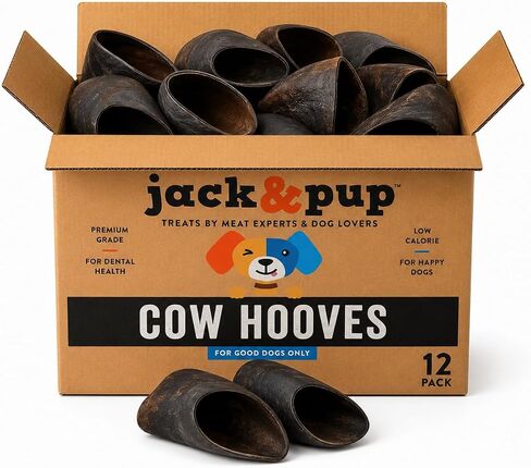 Jack&Pup Cow Hooves for Dogs (25 Pack) – Natural Cow Hoof, Long-Lasting Single-Ingredient Dog Chews, Rawhide Alternative for Small, Medium & Large Dogs in Kuwait