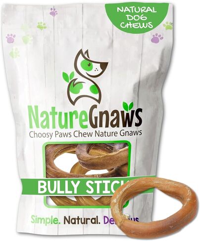 Nature Gnaws Bully Stick Springs 7-8" Rawhide Free Dog Chews, 6 Count in Saudi Arabia