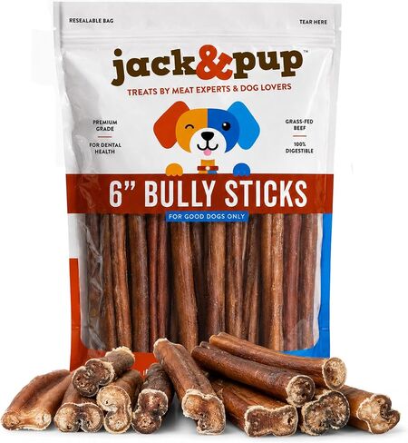 Jack&Pup Bully Sticks for Dogs 6 Inch (5 Pack) Bully Sticks for Medium Dogs in Kuwait