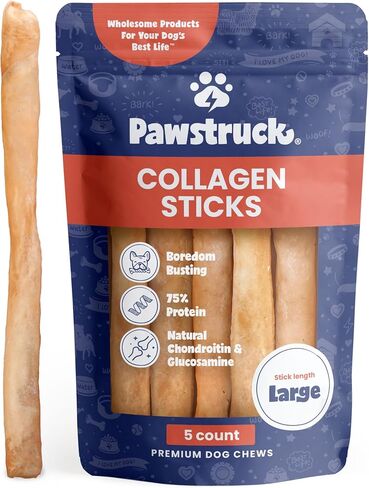 Pawstruck 12 Inch Beef Collagen Sticks Chews for Medium & Large Dogs 5 Pack in Saudi Arabia
