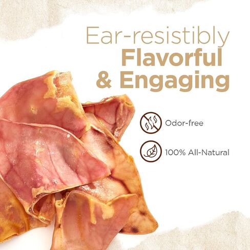 Natural Farm Pig Ears for Dogs (25 Count), All-Natural WholeThick Pigs Ears, Single Ingredient & Highly Digestible, Better Than Rawhide- Dog Snacks, Dog Pig Ears for Puppy, Medium & Large Dogs in Saudi Arabia