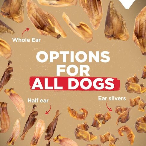 Natural Farm Pig Ears for Dogs (25 Count), All-Natural WholeThick Pigs Ears, Single Ingredient & Highly Digestible, Better Than Rawhide- Dog Snacks, Dog Pig Ears for Puppy, Medium & Large Dogs in Saudi Arabia